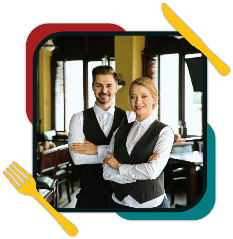 2 staff members of a restaurant