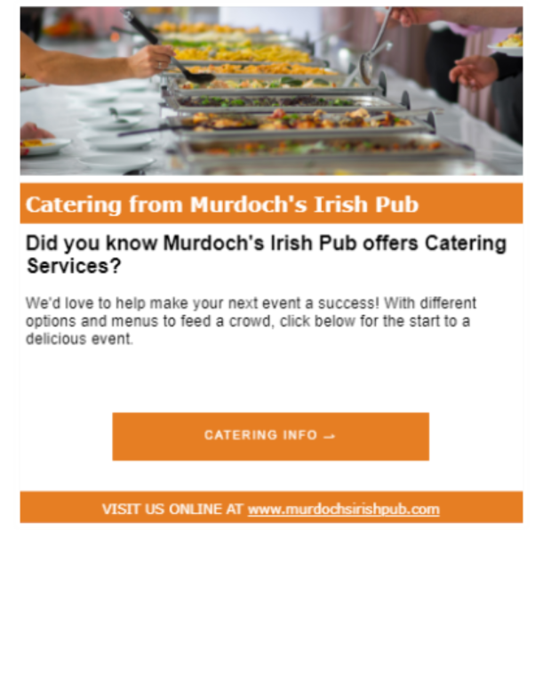 Catering from Murdoch's Irish Pub