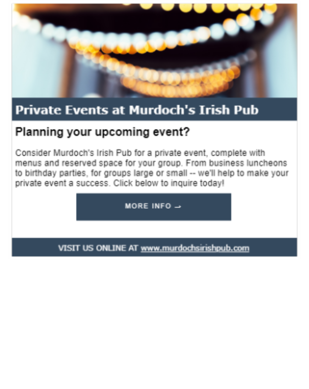 Private Events at Murdoch's Irish Pub