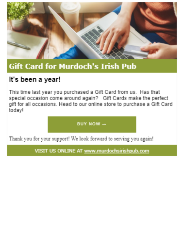 Gift Card for Murdoch's Irish Pub
