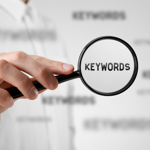 keywords in magnified glass